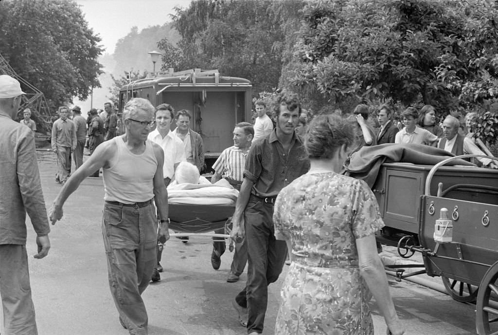 Hospital on fire, Huttwil, 1970