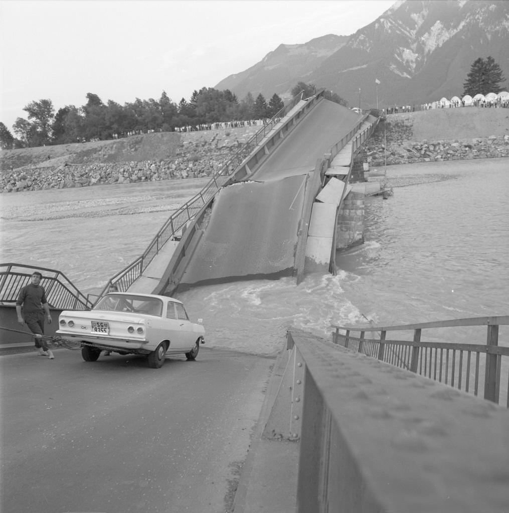 Bridge collapse in Buchs SG, 1970