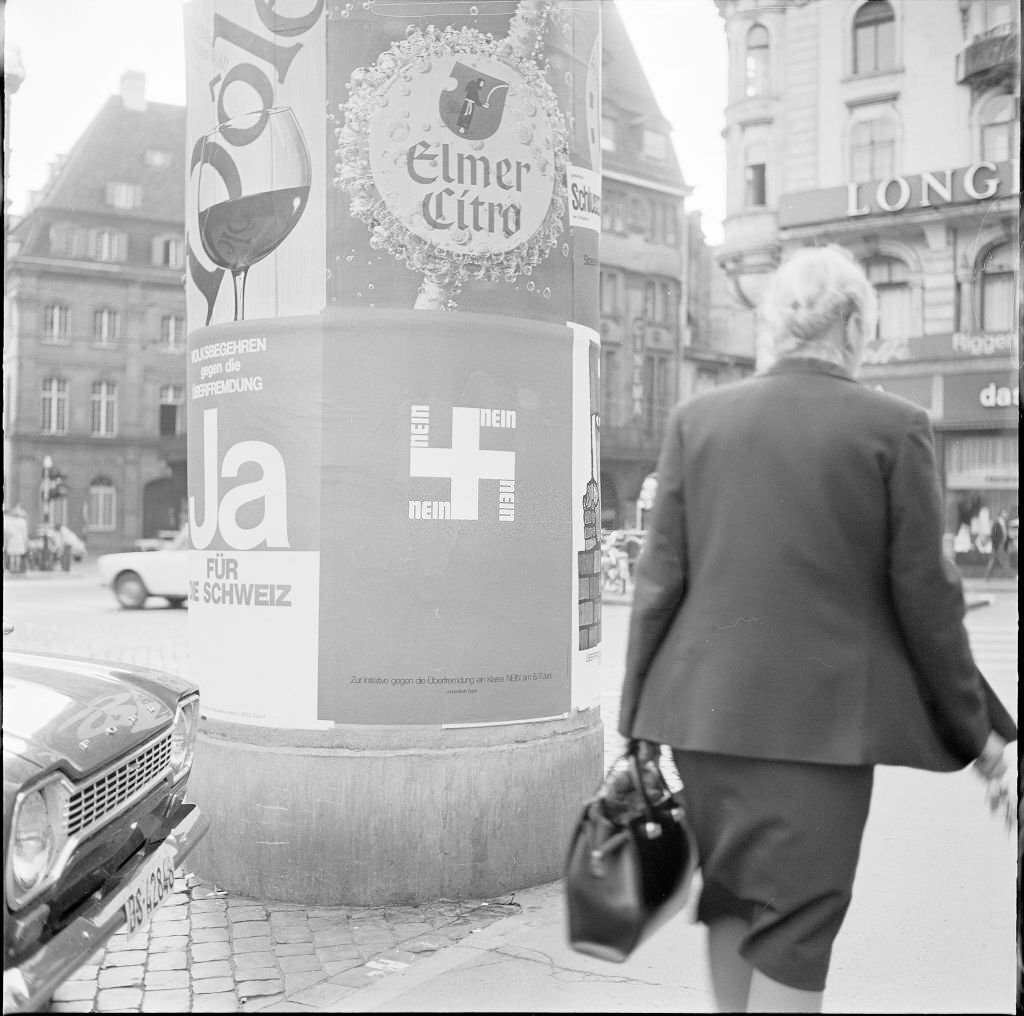 Vote campaign on "Initiative against foreign infiltration", 1970