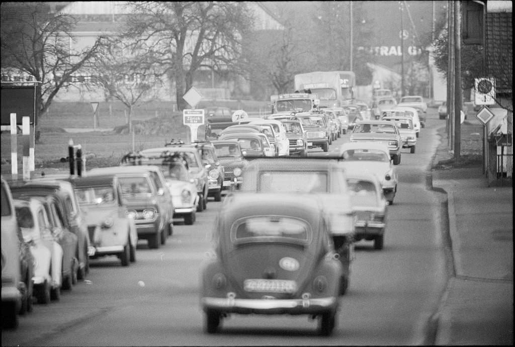 Easter traffic near Wettingen, 1970