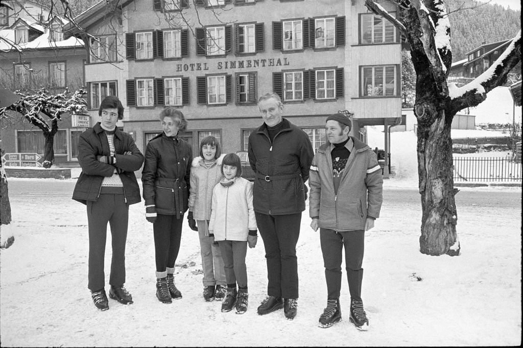 Northern Ireland prime minister James Chichester-Clark, vacation in Gstaad 1971