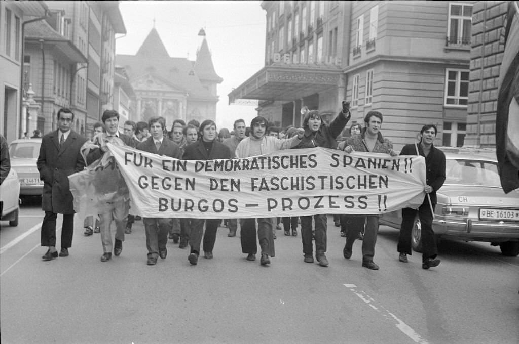 Spain-demonstration in Berne, 1970