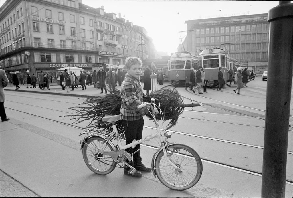 Christmas action of the Hells Angels at the Paradeplatz, 1970