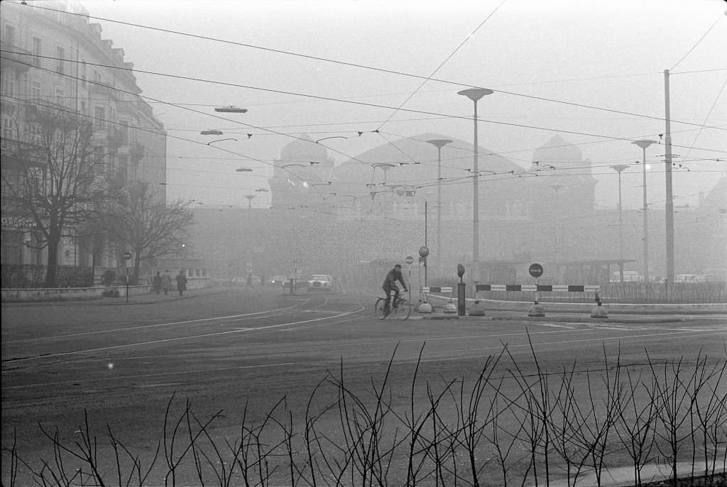 Basel in the fog, January 1970