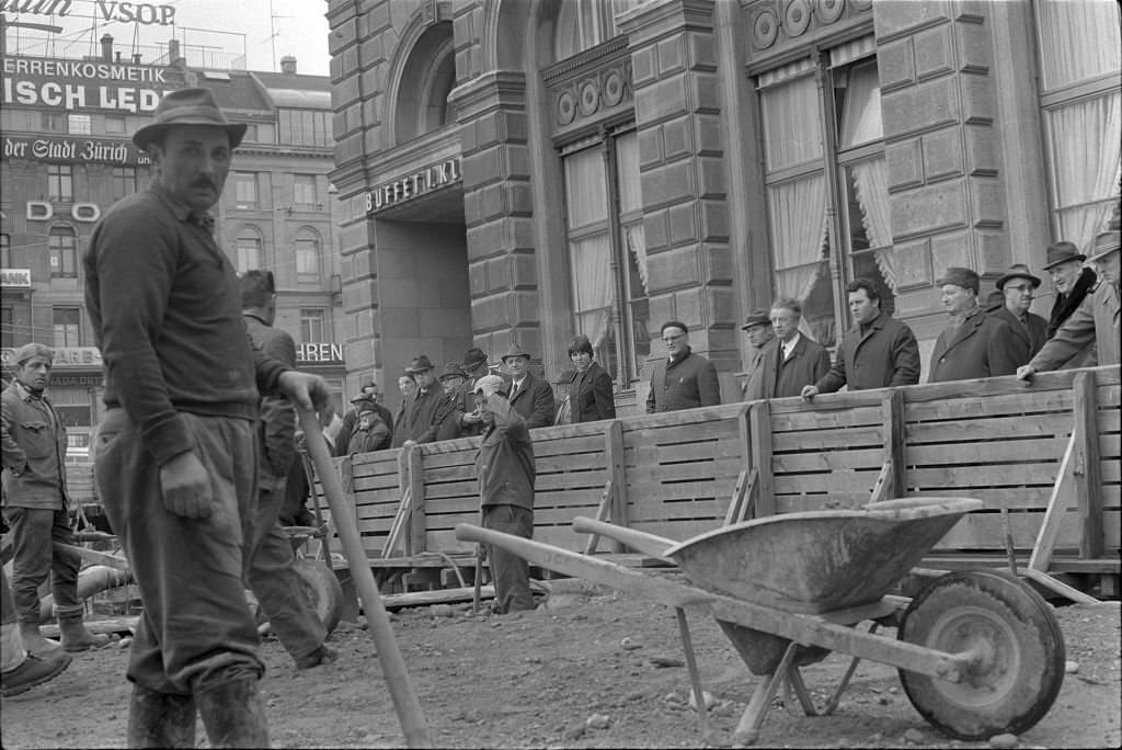 Building site near main station Zurich, 1970