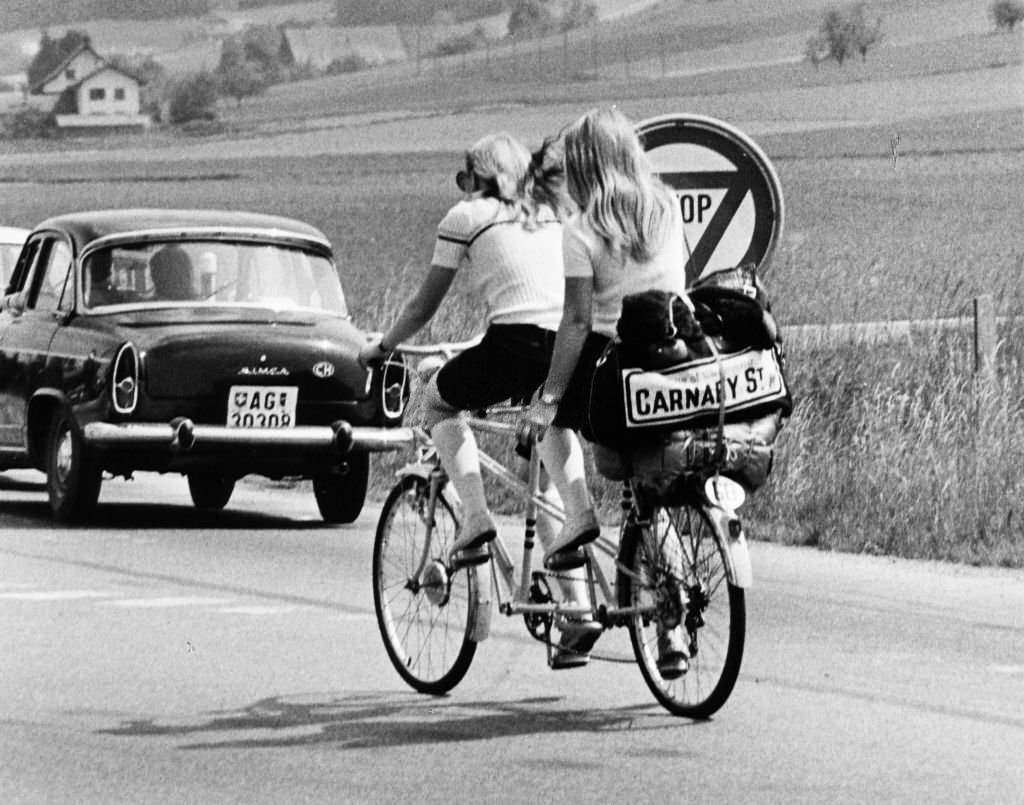 Two Women on Tandem, 1970
