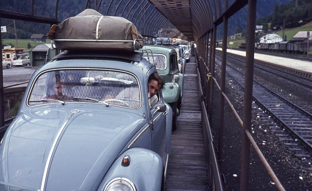 Motorail train, Switzerland, 1970