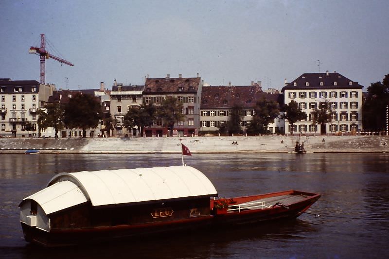 Rhine with 'ferry' LEU, Basel, 1979