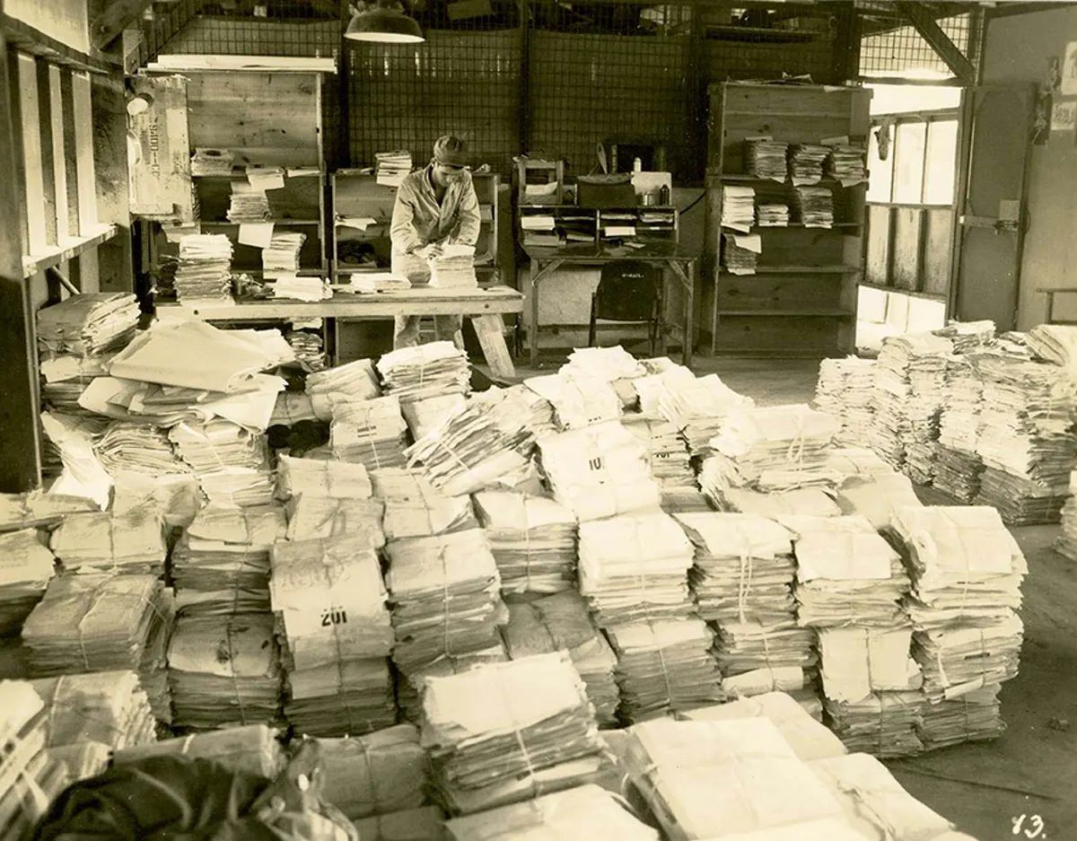 The retake department where all the originals of V-Mail are stored until destruction orders are issued by the States.