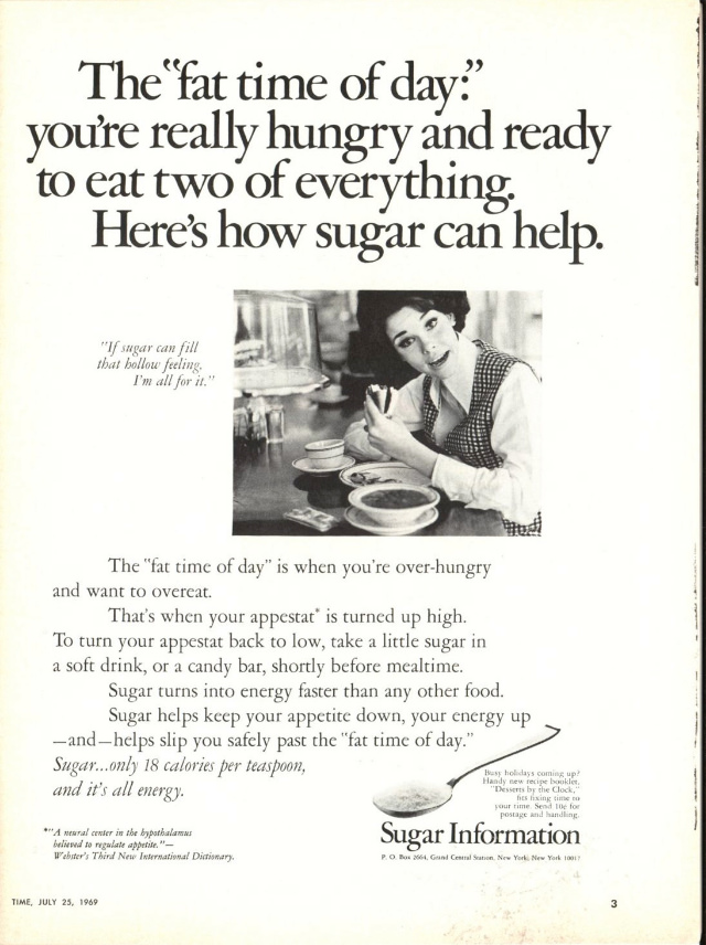 Misleading Vintage Ads about the Dietary Benefits of Sugar from the 1960s by Sugar Information Inc.