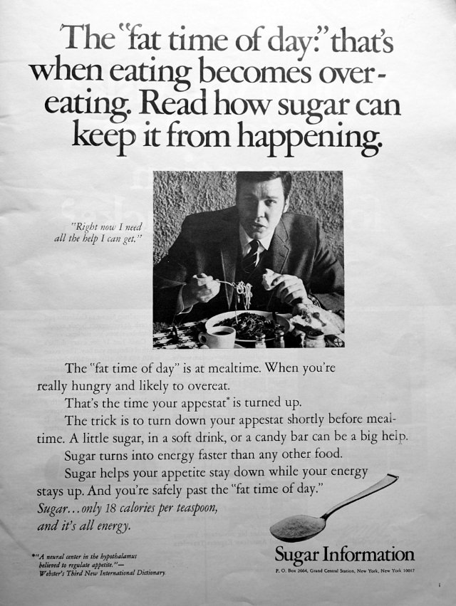 Misleading Vintage Ads about the Dietary Benefits of Sugar from the 1960s by Sugar Information Inc.