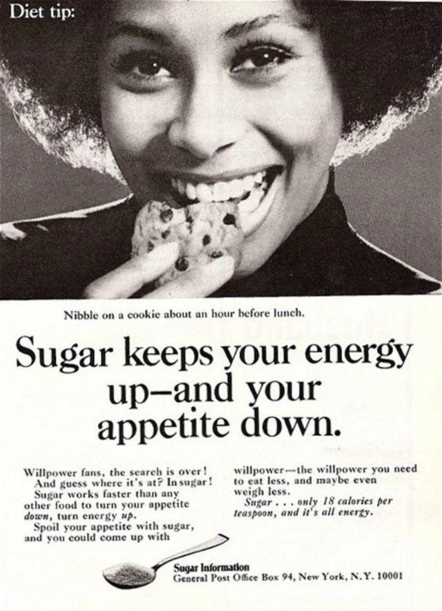 Misleading Vintage Ads about the Dietary Benefits of Sugar from the 1960s by Sugar Information Inc.