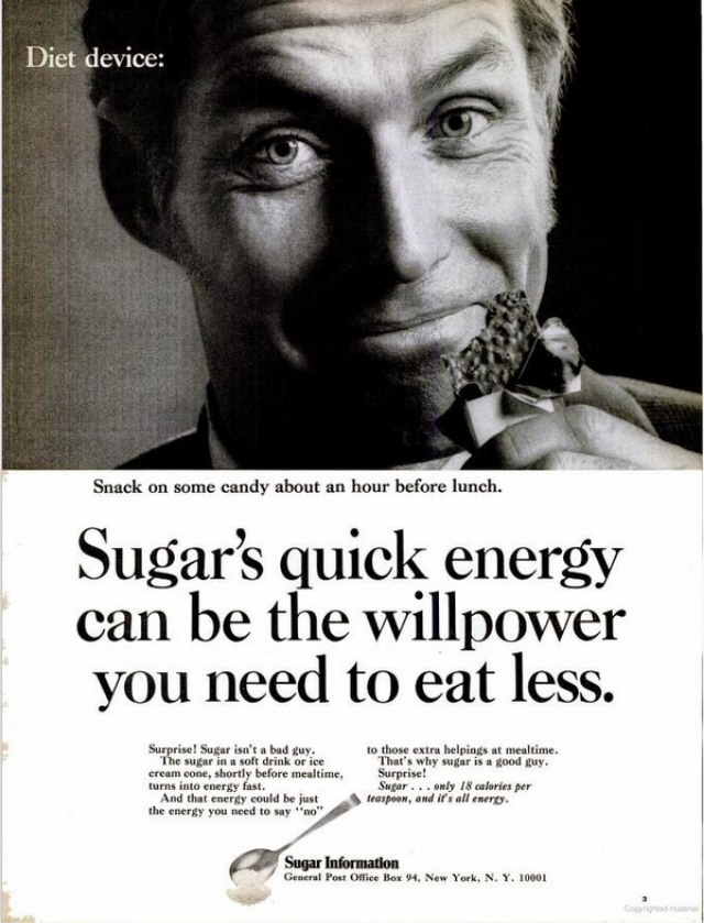 Misleading Vintage Ads about the Dietary Benefits of Sugar from the 1960s by Sugar Information Inc.