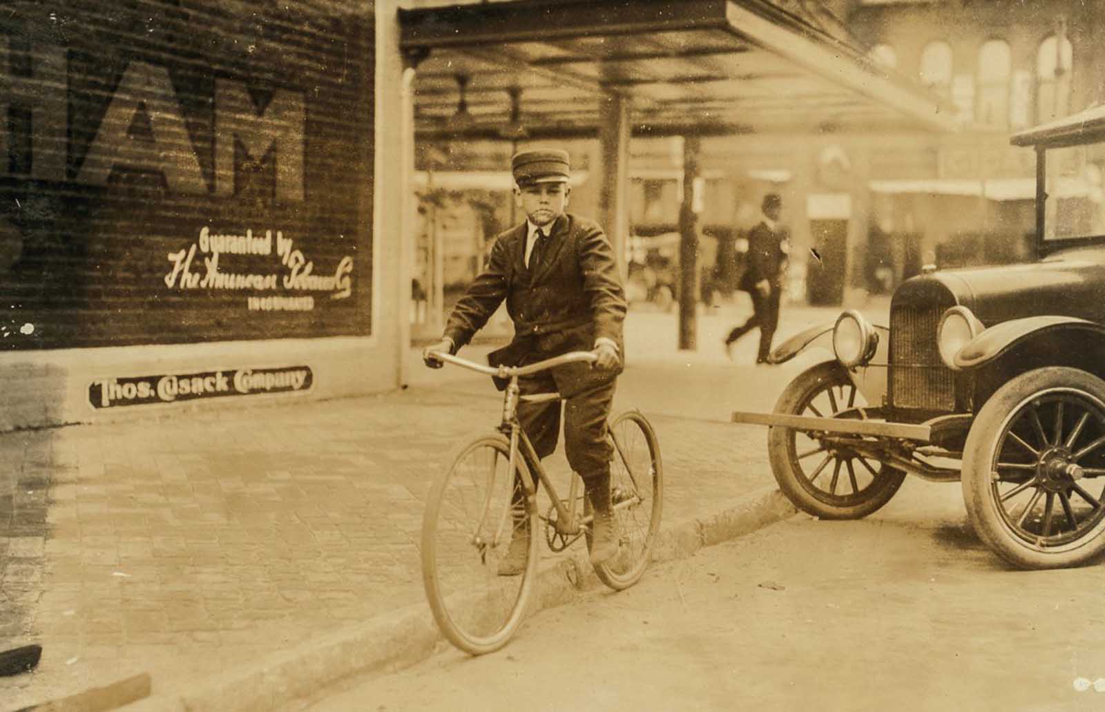 Ben Collins. Been working steady for Mackay Telegraph Co. for 1 month. 13 years old.