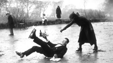 Ice-Skating Waiters at Grand Hotel les Bains 1920s