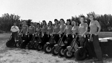 Scooter Enthusiasts in Nebraska 1945