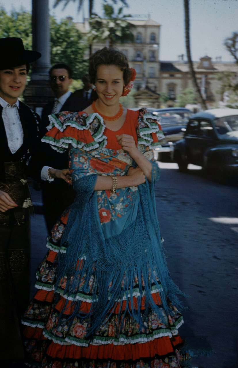 Beautiful Ladies at the 1959 Seville Fair in Andalusia, Spain