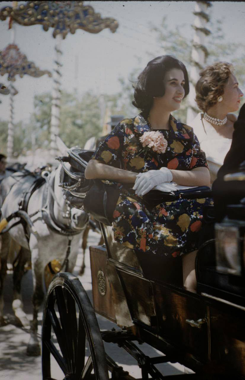 Beautiful Ladies at the 1959 Seville Fair in Andalusia, Spain