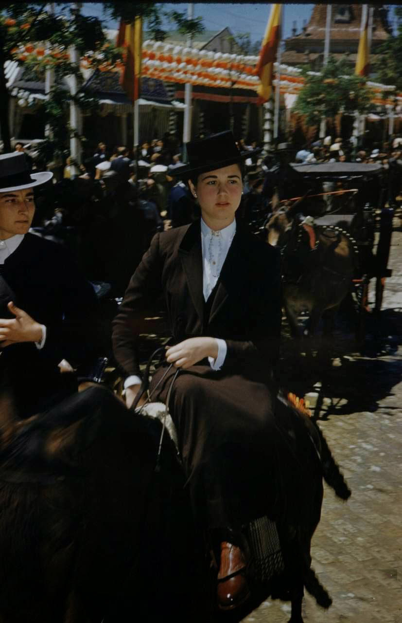 Beautiful Ladies at the 1959 Seville Fair in Andalusia, Spain