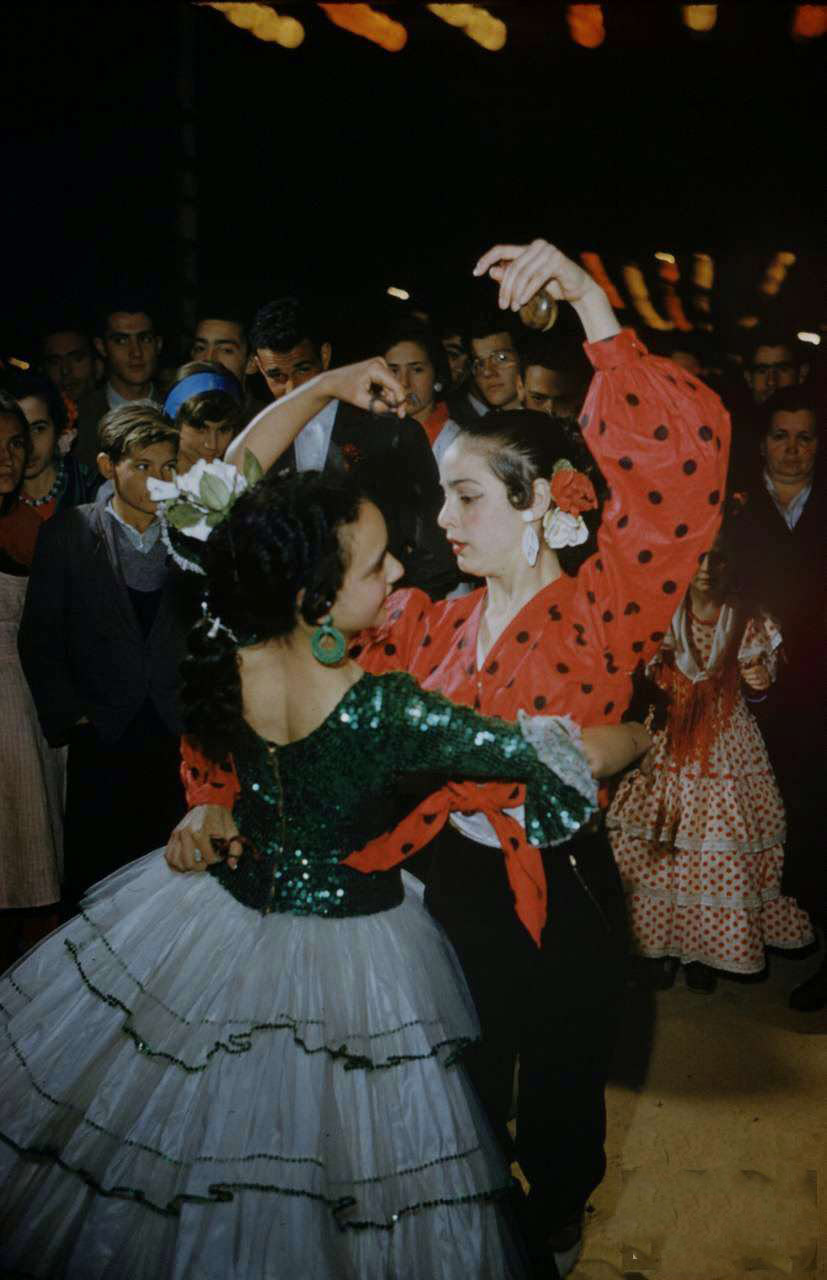 Beautiful Ladies at the 1959 Seville Fair in Andalusia, Spain