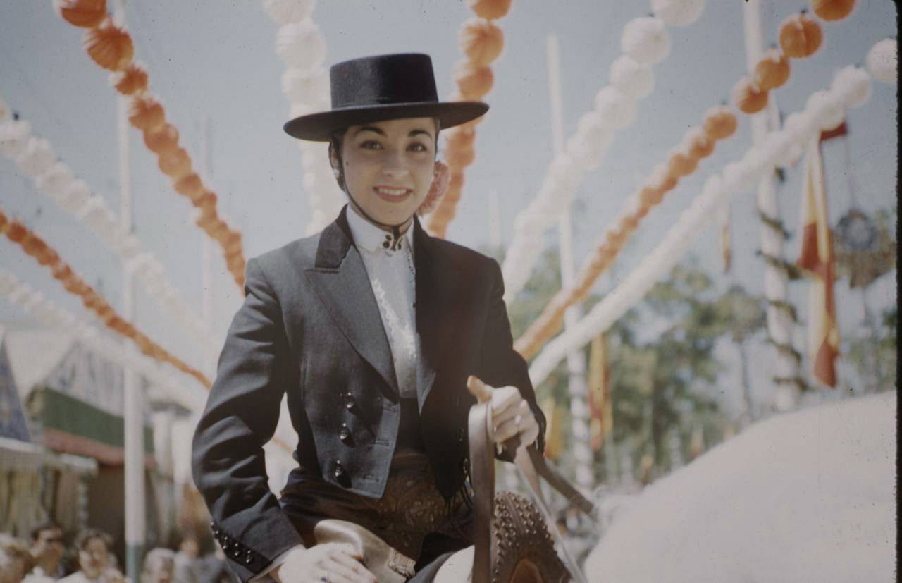 Beautiful Ladies at the 1959 Seville Fair in Andalusia, Spain