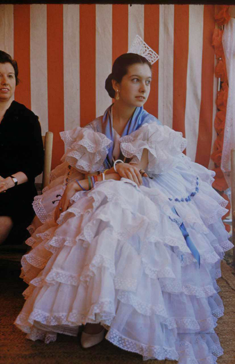 Beautiful Ladies at the 1959 Seville Fair in Andalusia, Spain