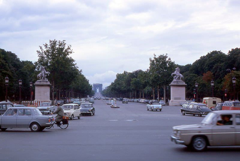 View of Arc de Triomphe from Obélisque de Louxor, Paris, 1965