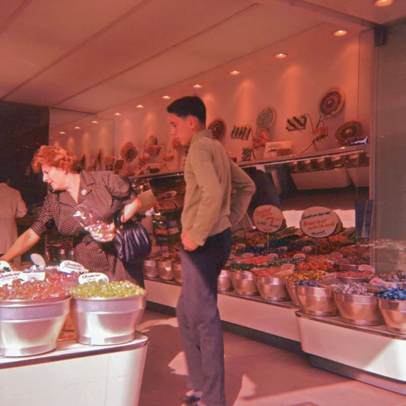 Candy store on Champs-Élysées, Paris, 1961