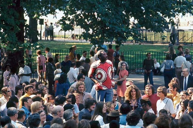 Speaker's Corner in Hyde Park, 1970s