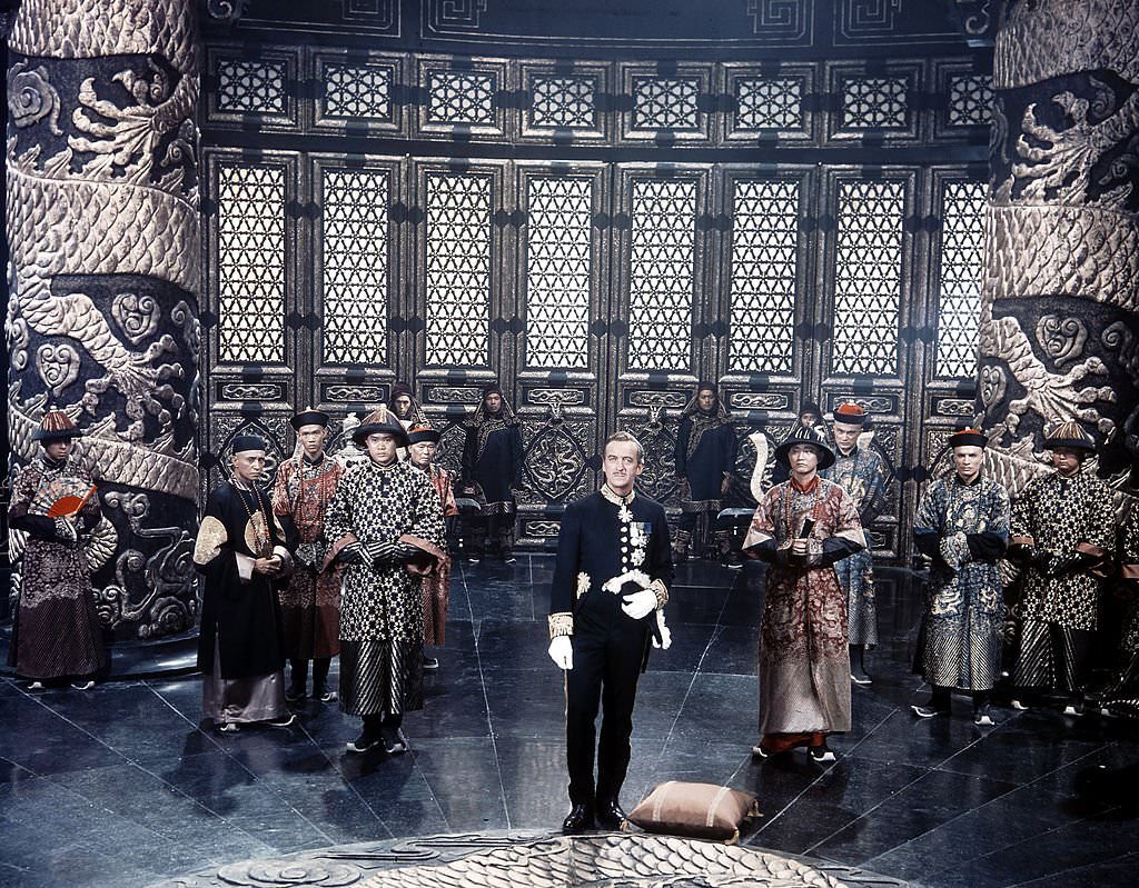 David Niven in a scene from the film '55 Days At Peking', 1963.