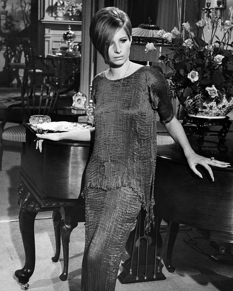 Barbra Streisand, as Fanny Brice, in a promotional portrait for 'Funny Girl', 1968