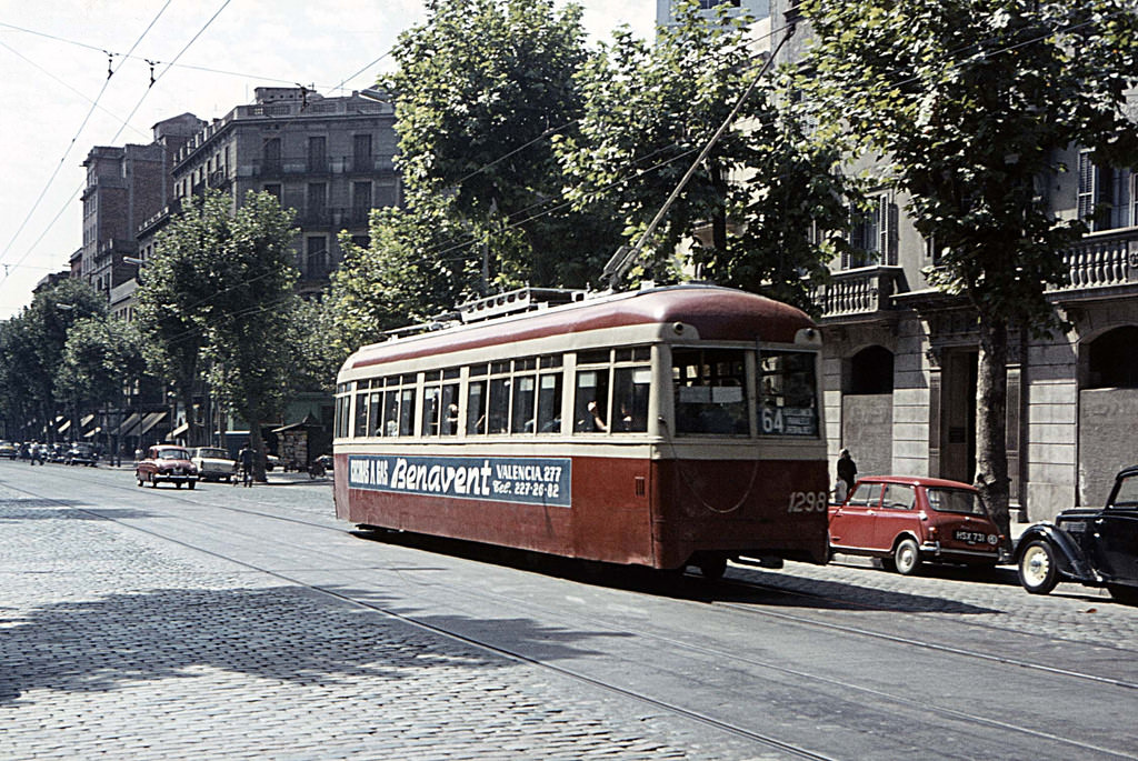 Stunning Color Photos of Barcelona Tramways in the 1960s