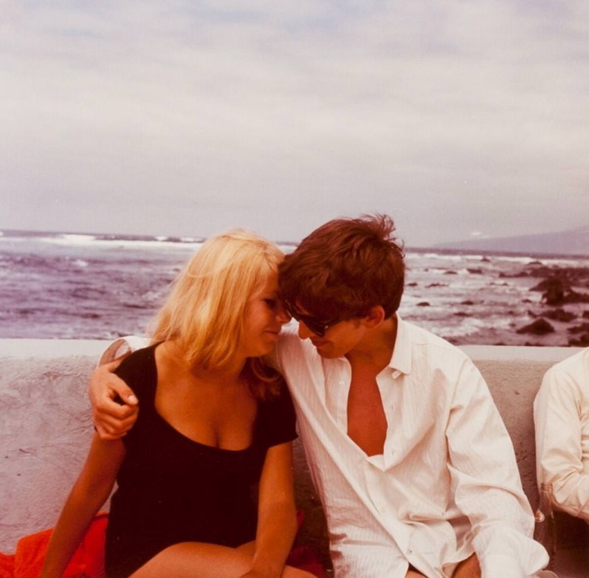 George Harrison and Astrid Kirchherr in Tenerife, April 1963.