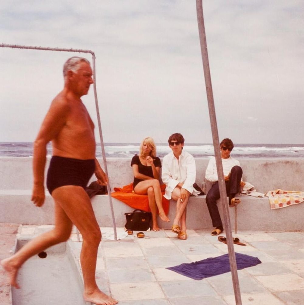 George Harrison, Ringo Starr and Astrid Kirchherr in Tenerife, April 1963.