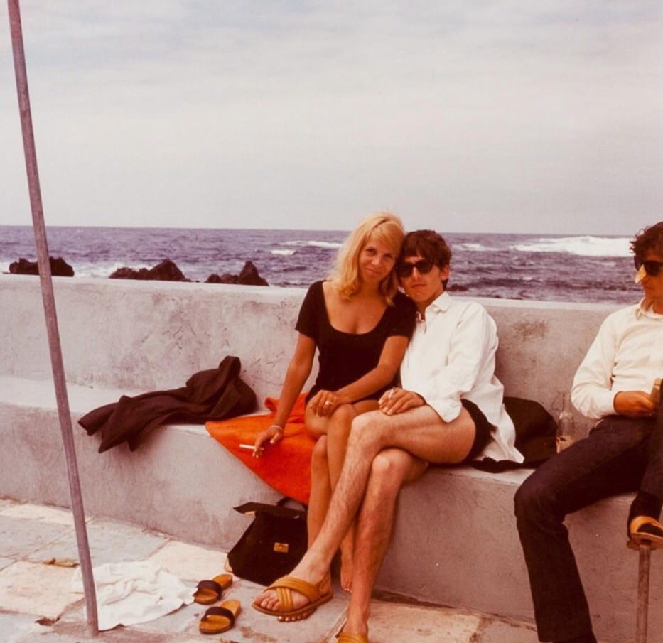 George Harrison and Astrid Kirchherr in Tenerife, April 1963.