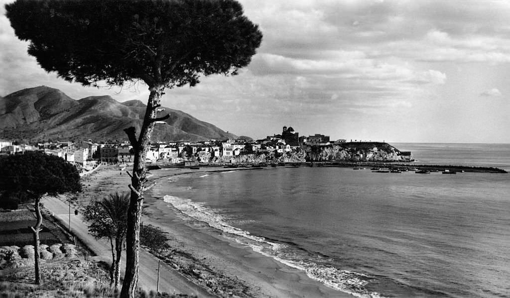 The coastal town of Benidorm in Spain, 1950.