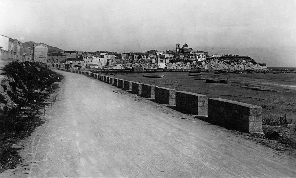 The coastal town of Benidorm in Spain, 1950.