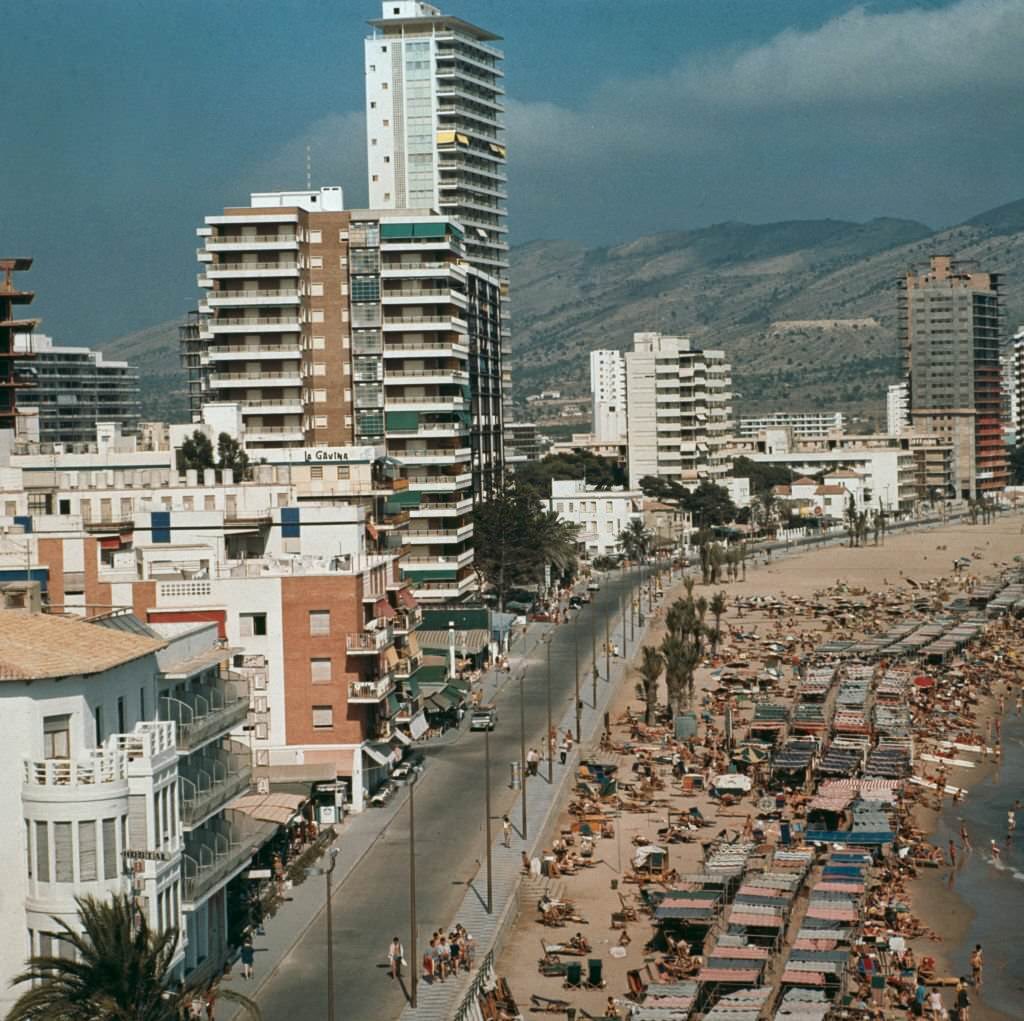 The Avenida de Alcoy on the beachfront at Benidorm, Spain.