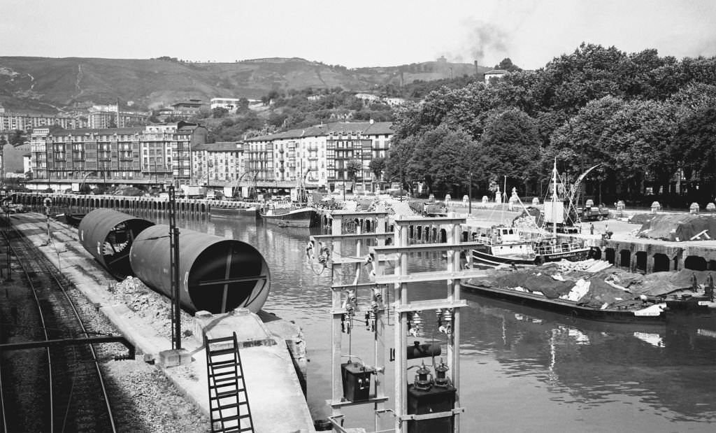 River Nervión of Bilbao, Vizcaya, Spain, 1967.