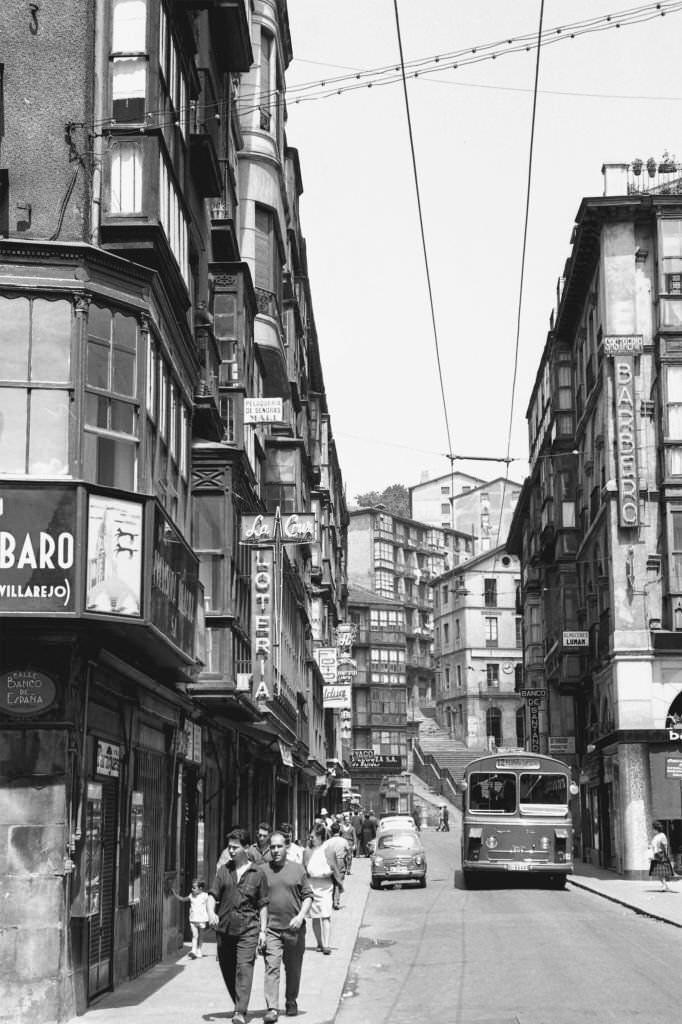 Street of the Martyrs, Bilbao, Vizcaya, Spain, 1967.