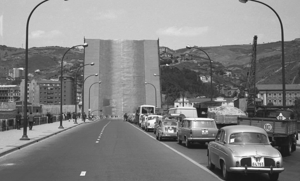 Bridge of “El Generalisimo”, Bilbao, Vizcaya, Spain, 1967.