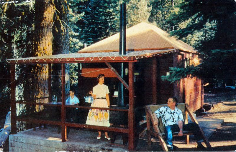 Housekeeping in comfort under the big trees in Sequoia and Kings Canyon National Parks, California