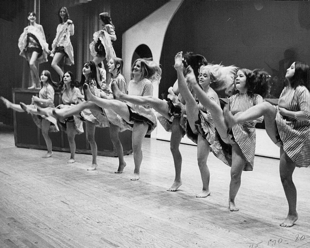 Junior High Students Practice Dance; Ninth graders at John F. Kennedy Juni, 1971