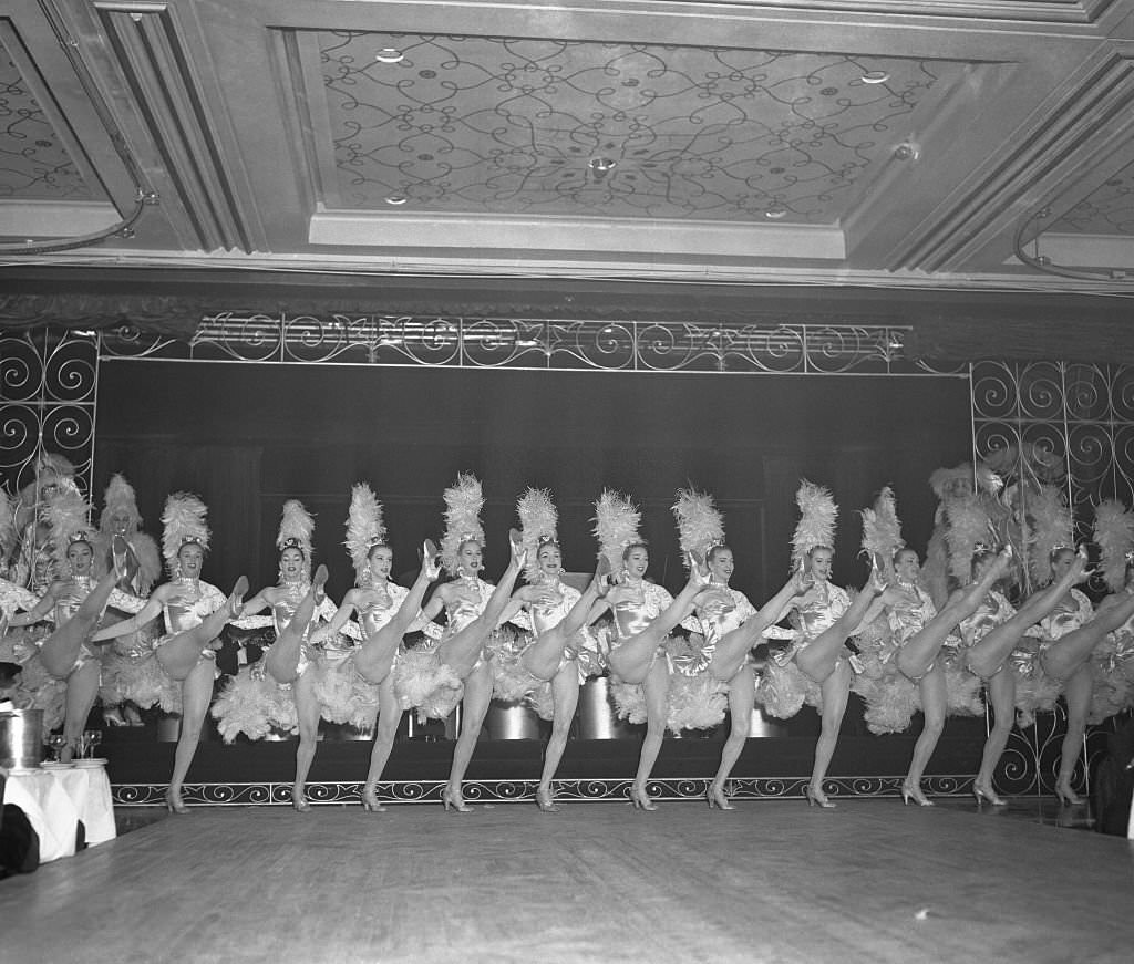 Cancan Dancing in the Latin Quarter of New York City, 1957.