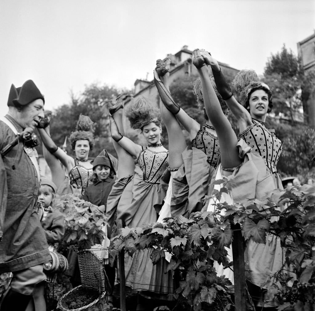 Girls give out with a thrilling version of the famed dance The Can-Can.