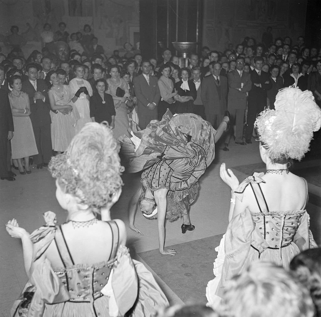 Cancan dancers at a nightclub in the Latin Quarter of New York City, 1956.