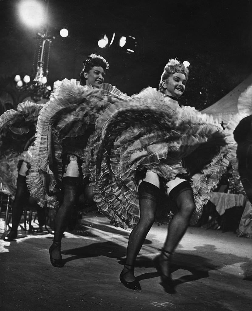 A can-can scene from the film 'So Long At The Fair', which captures the authentic atmosphere of Montmartre during the 1889 Paris Exposition, 1949