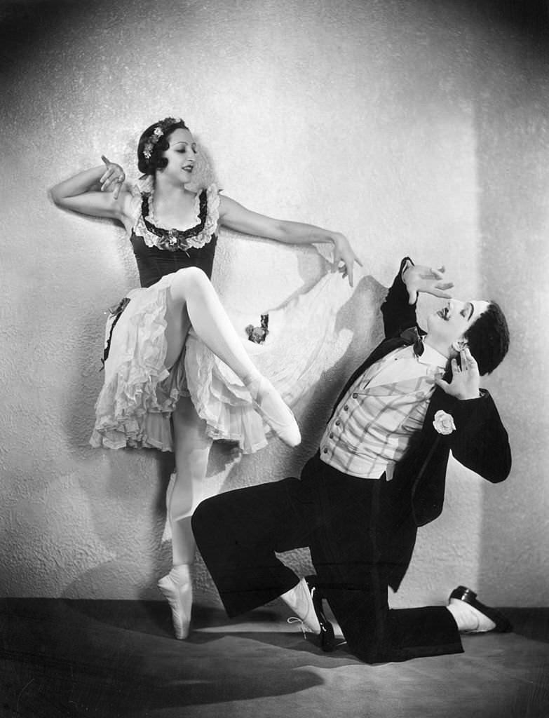 Alexandra Danilova and Leonide Massine, as the cancan dancer dolls in Massine's ballet of 1919