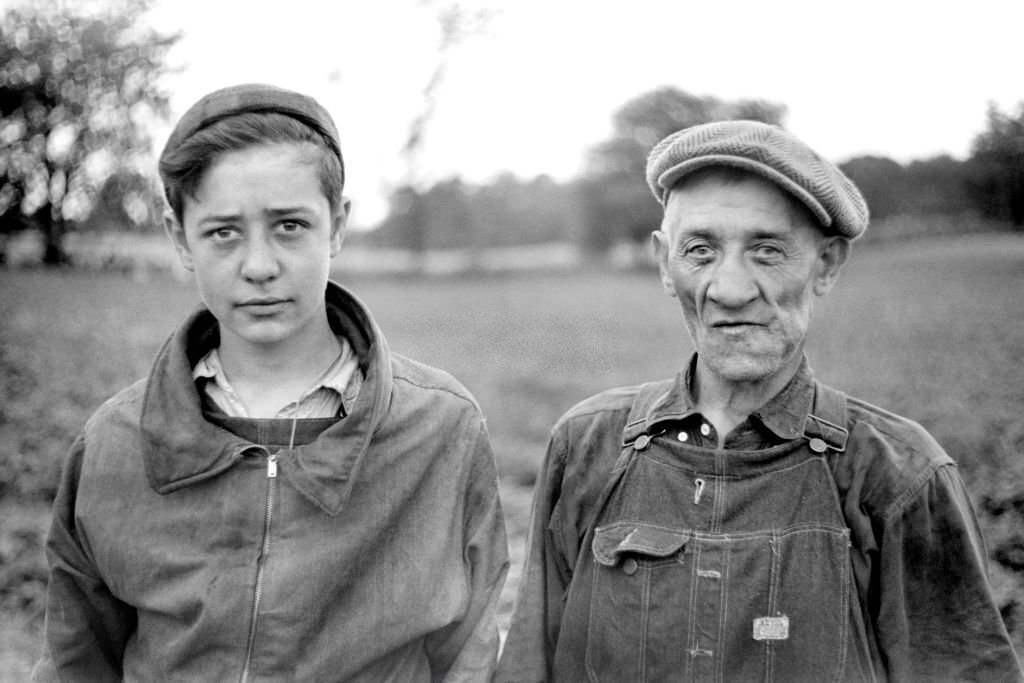 Father and Son from Chicago Picking Strawberries, July 1941