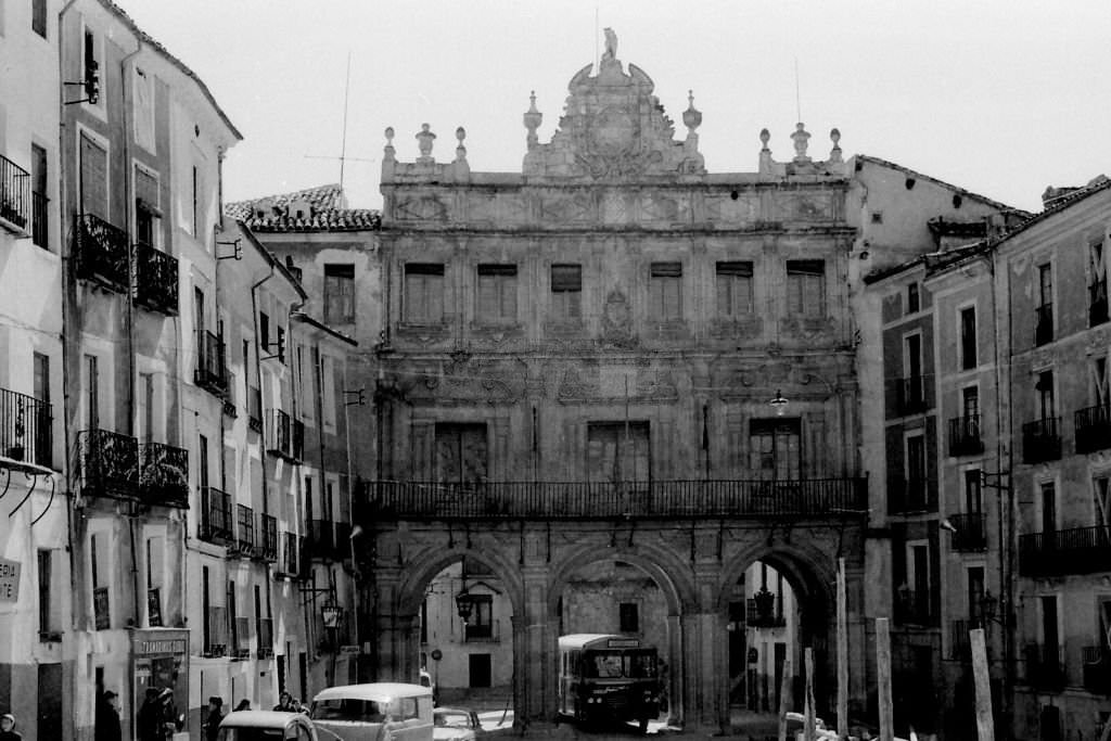 Plaza Mayor and Town Hall, Cuenca, Spain, 1965.